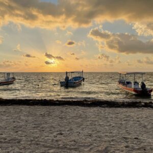 Beach and boats Sunrise