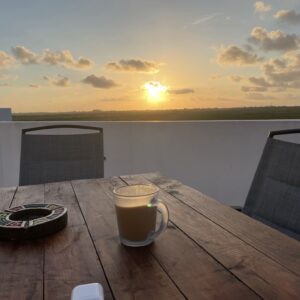 Sunrise Pool with Coffee