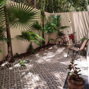 back patio with bike