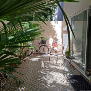 back patio with bikes