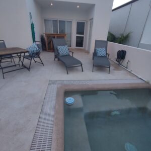 pool with view of bedroom 3 door